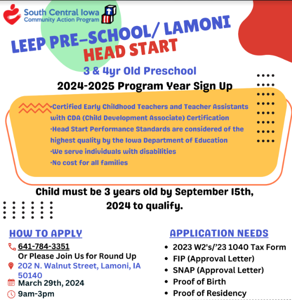 Lamoni Community Schools PreSchool Roundup